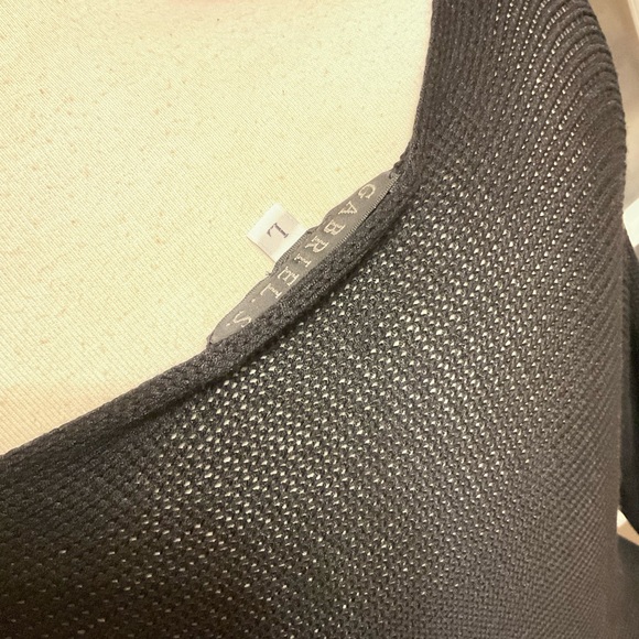 Gabriel.S Dress Black Knitted Asymmetrical With Slit SZ Large - Picture 4 of 12